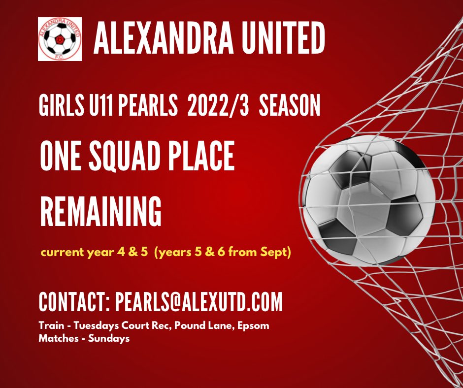 Inspired by the great football on display at the #WEURO2022 ?
  
Our U11 team is looking to complete the squad for Sept.

Contact Richard on the email below 👇🏻👇🏻👇🏻