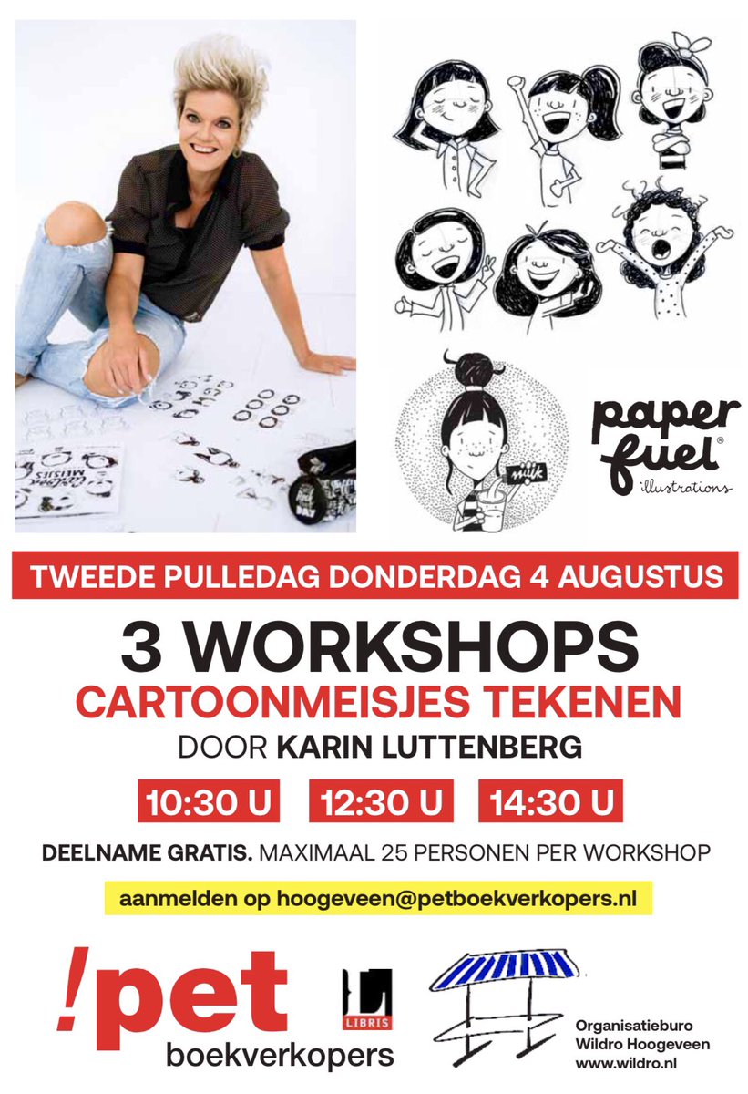 ToniMelenhorst's tweet photo. Donderdag 4 augustus, 2e Pulledag, Karin Luttenberg met gratis Workshops. !pet boekverkopers Hoogeveen. @paper_fuel #hoogeveen #pulledag https://t.co/1UoYSYXD3F