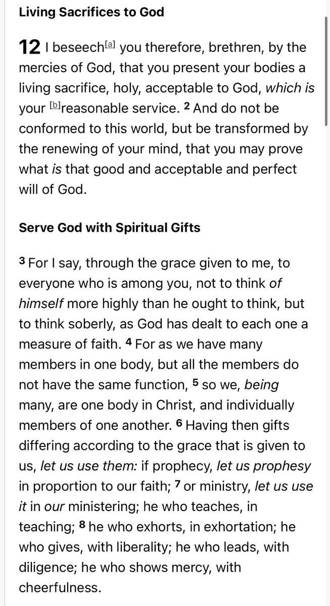 DoulosOfJesus's tweet photo. Romans 12:1-20. #LivingSacrifice #SpiritualGifts #BodyOfChrist #ChristianBehavior #HeartCondition #HolySpirit #BeTransformed #LoveLikeJesus https://t.co/cMM9x9MnF7