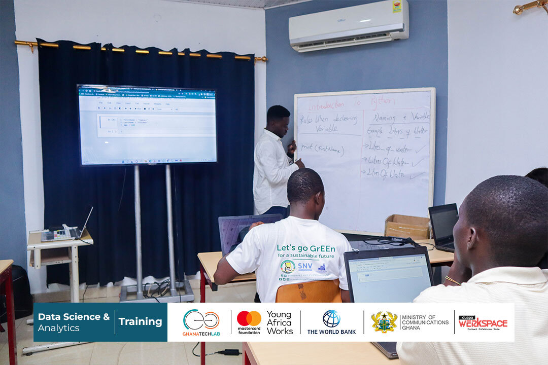 DuapaWerkspace's tweet image. Our trainees continued in the introduction to Python in today&apos;s training session. They looked at Conditional Statements and further explored Variables and Data sets.
#GTLImpact #DataScienceAnalytics #DuapaImpact