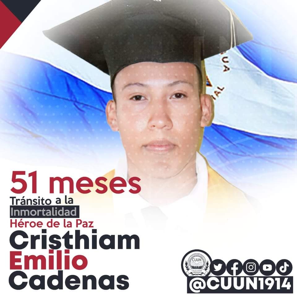 A 51 meses de tú tránsito a la inmortalidad, de tu pérdida física y terrenal. Tú legado, ejemplo de valentía y amor vive más que nunca. 
Héroe de las paz y al amor.
Hoy mañana y siempre te decimos Presente!
Presente!
Presente!
#UveCristhiamCadenas
#UnanLeonEcav