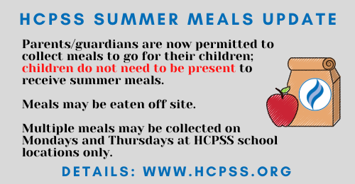 It's crucial that children are able to get meals this summer and we're hoping to make it easier with these updates. Details on summer meals online at news.hcpss.org/news-posts/202… @mdpublicschools @nokidhungrymd