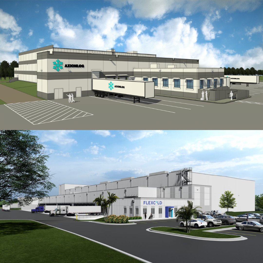 JAXPORT's tweet photo. ❄️More cold temperature storage warehouses are opening in #Jacksonville to help meet growing consumer demand for frozen food. 

#Xmarksthespot @CityofJax #Axionlog #FlexCold https://t.co/sO7y89bhUG