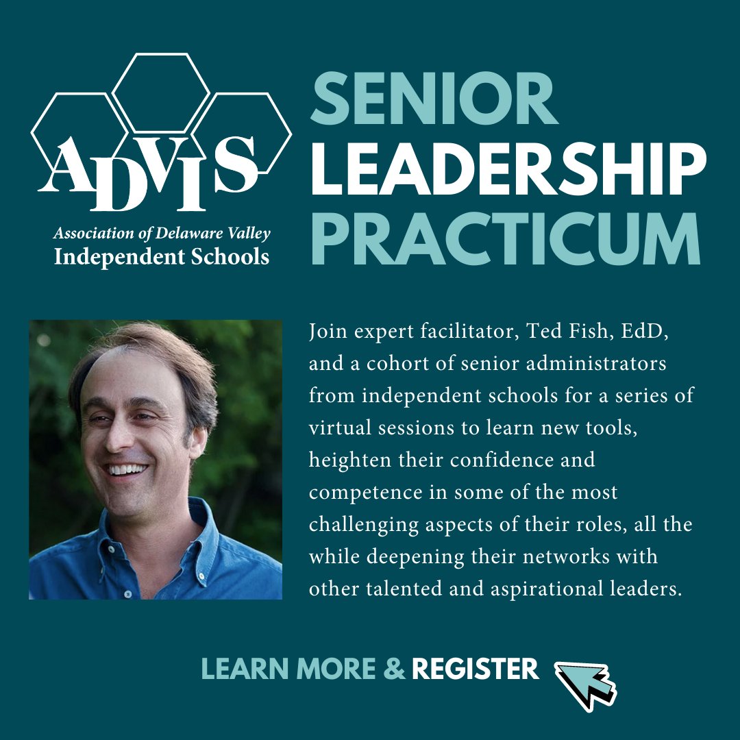 Are you an Associate Head, Division Head, or an Upper-Level administrator at an INDY School? Join us for 6 virtual sessions to learn new tools for leading.  #postpandemic #leadingwithin #indyschools
advis.org/2022SeniorLead…
