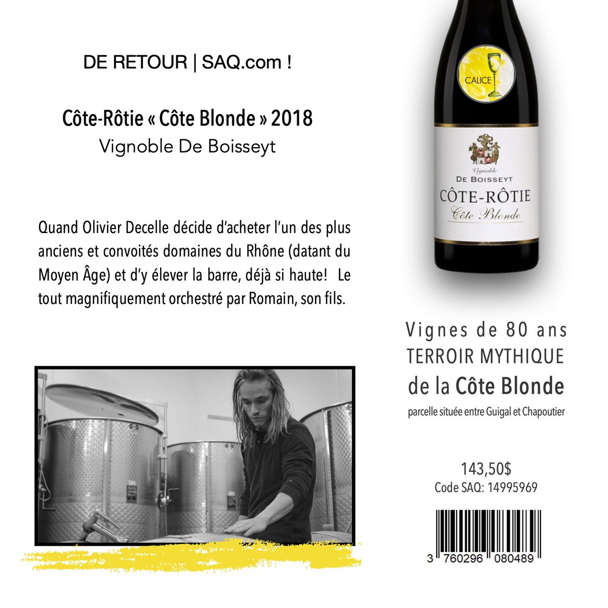 Le précieux est de retour en ligne 🤫
La plus belle qualité de Côte-Rôtie, juste pour toi!
👉🏼 saq.com/fr/14995969

<a href="/LaSAQ_officiel/">lasaq_officiel</a> #coterotie #wow