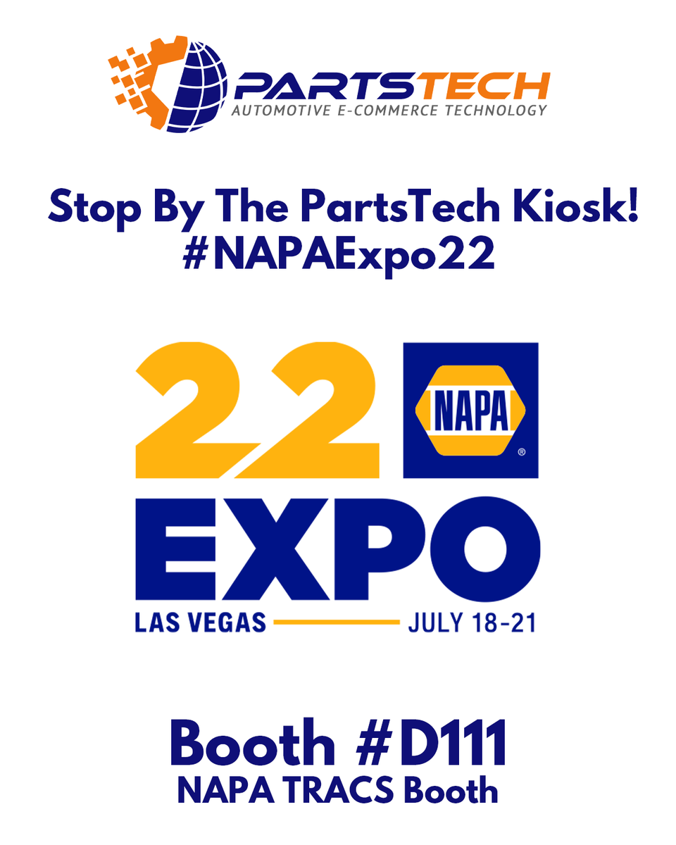 Don't miss out! Be sure to stop by the PartsTech Kiosk at #NAPAExpo22!
 
If you're in attendance, head on over to the NAPA TRACS booth  #D111 and look for the PartsTech Kiosk. Ask a PartsTech Rep about our Expo Special for PartsTech Tires!