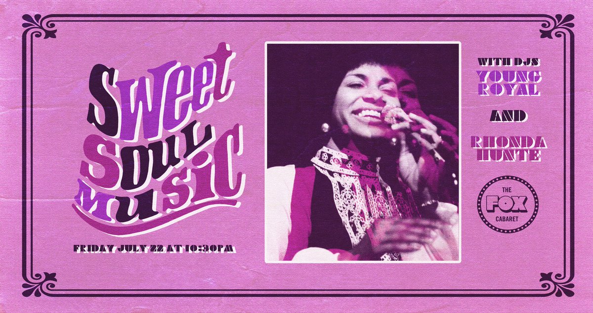 This Friday it's Sweet Soul Music with DJs <a href="/youngroyal88/">Corey Poluk</a> + Rhonda Hunte playing fun soul hits to dance to all night!
10:30pm-2:00am
Ticket link: buff.ly/3ofhudt