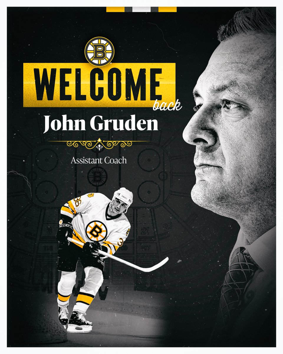 NHLBruins's tweet image. The #NHLBruins have named John Gruden as an assistant coach.

Welcome back to Boston, John!

📰: bbru.in/3v3mHsw