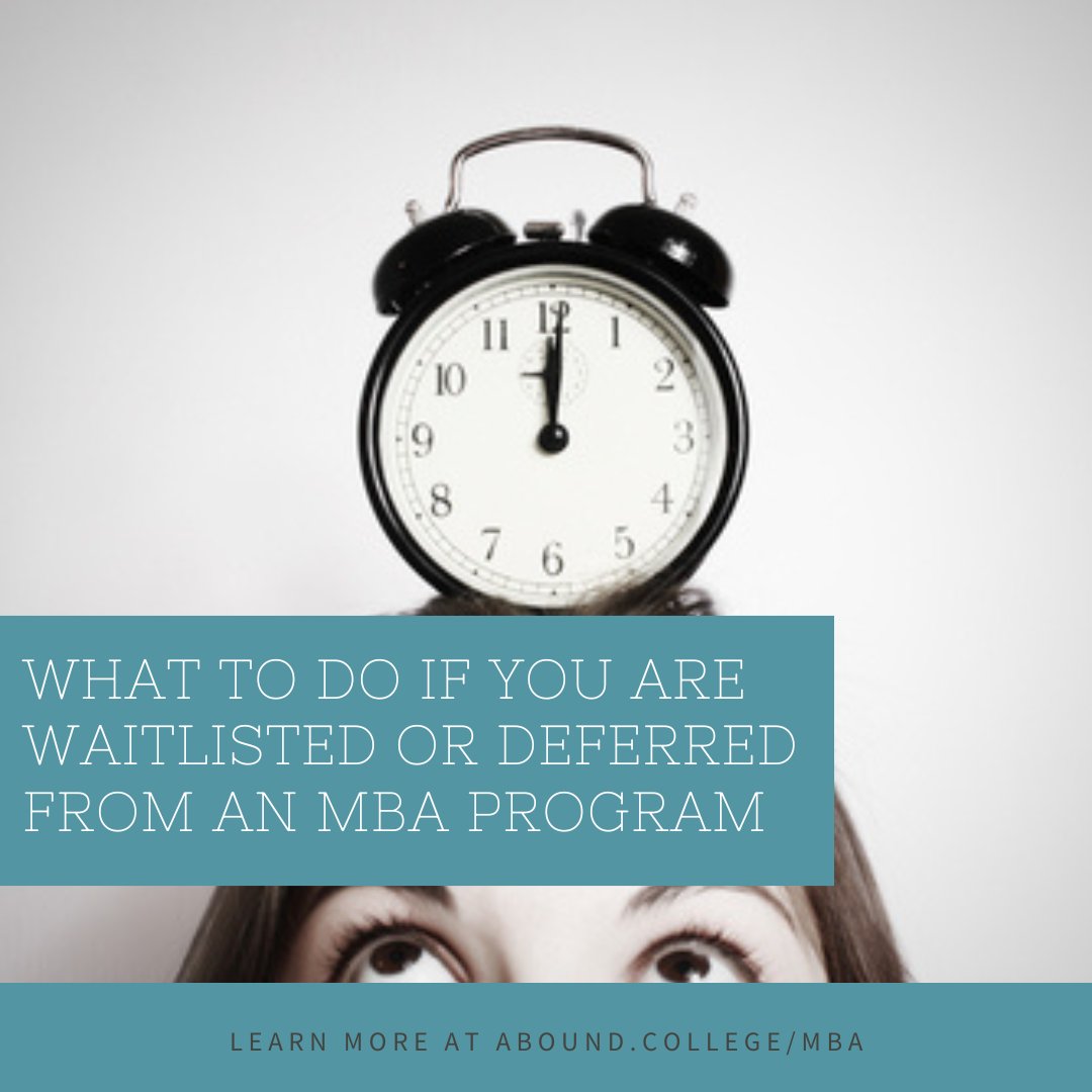 If you've been waitlisted or deferred from an MBA program, you might be wondering what it means. Read on to learn about what these terms even mean and what you can do to tip the scales in your favor and, ultimately, get accepted.

abound.college/mba/advice/wha…
