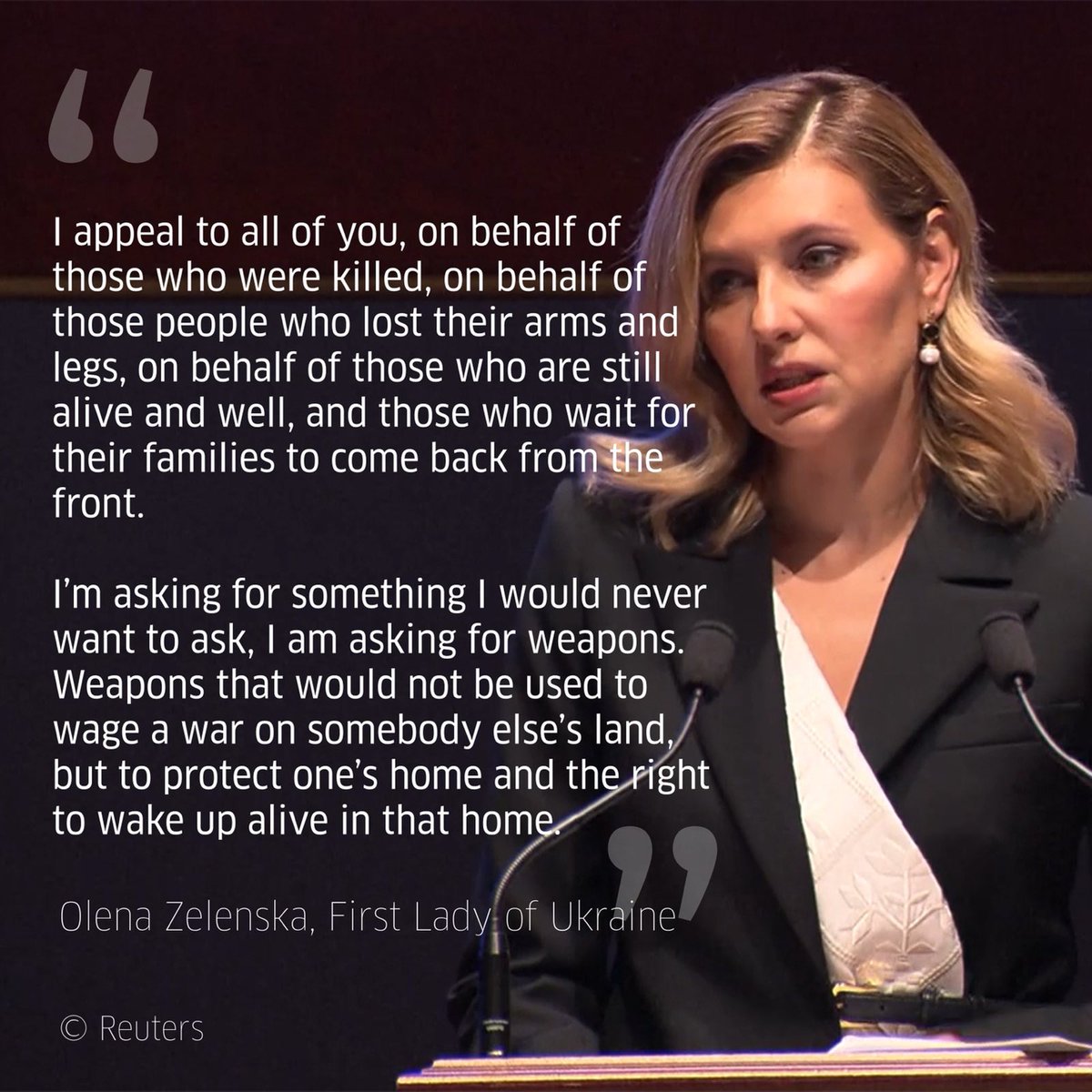 DefenceU's tweet photo. Today's message to the U.S. Congress from Ukraine's First Lady @ZelenskaUA https://t.co/bbzuP7aqyb