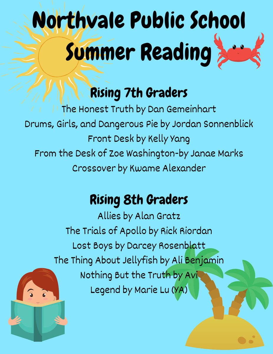 Don't forget about your summer reading for school!