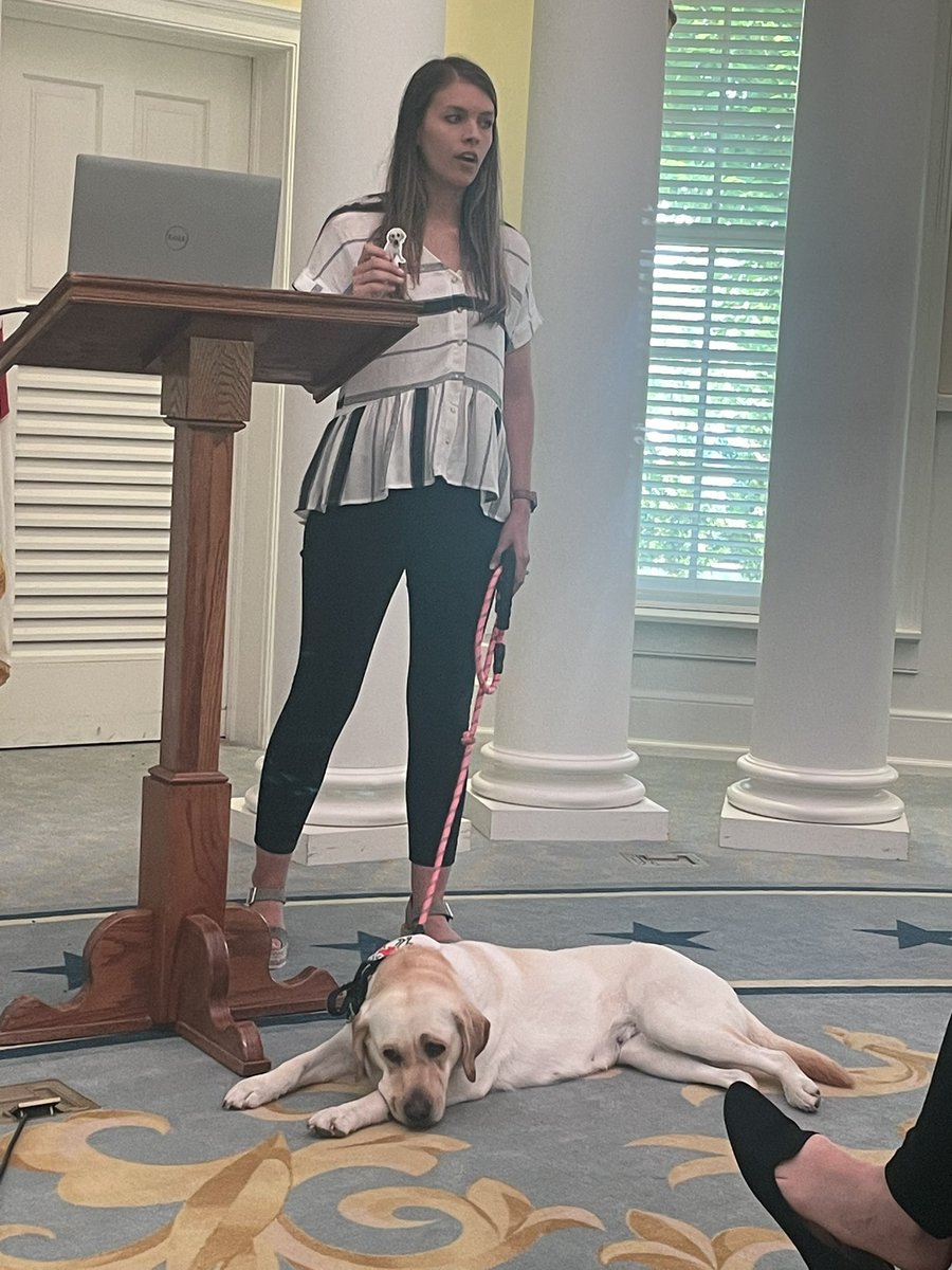 lindsaykilgore's tweet photo. @Cricket_PCS and @amnicholson_ sharing all about our mental health services for next year. I love that @PelhamSchools has our own facility dog. She makes a big difference! Who wouldn’t want to come to work or school and pet this pup? https://t.co/VGEtpFHuO4
