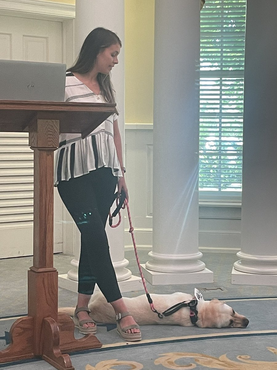lindsaykilgore's tweet photo. @Cricket_PCS and @amnicholson_ sharing all about our mental health services for next year. I love that @PelhamSchools has our own facility dog. She makes a big difference! Who wouldn’t want to come to work or school and pet this pup? https://t.co/VGEtpFHuO4