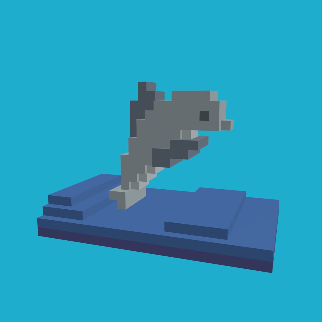 What a cutie... 🐬

#voxel #voxelart #dolphin #pixelart