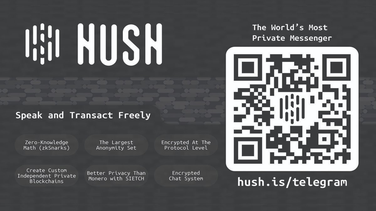 BitcoinNotBombs's tweet photo. Want to speak and transact freely?
Get the worlds most private messenger #Hush
With the world's largest Anonymity set and encrypted at the protocol level this wallet is #privacy first.
Get started with the #HushCoin community at https://t.co/8TYmVcRRIP
#zkSnarks #Crypto https://t.co/jqDKeIAdZF