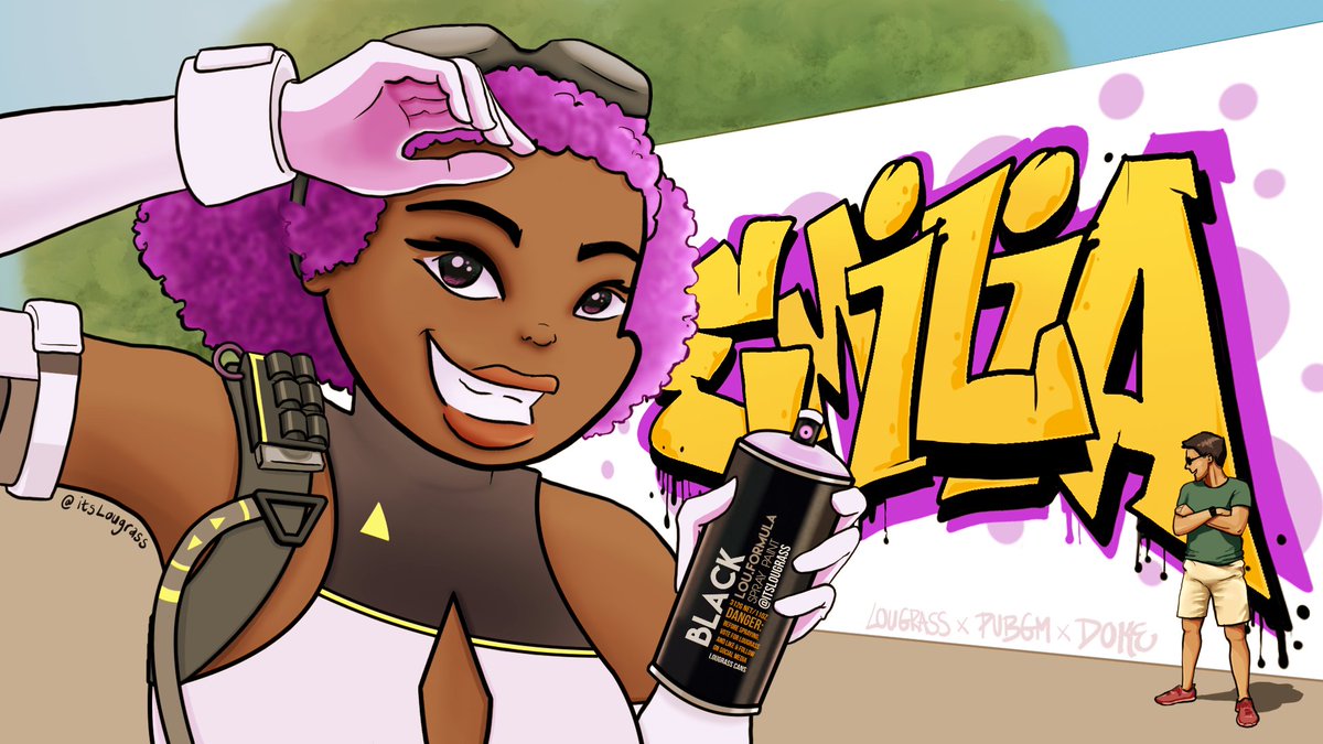 ItsLougrass's tweet photo. Has anyone else been watching MsMarvel? Well I fell in love with the end credit sequences and so for my #PUBGMOBILE Emilia design I knew I wanted it to have something to do with streetart/graffiti. When I saw Doke was involved too, I hopped aboard the meta train! 🧵
#pubgmpdp https://t.co/9XdJFbijrQ
