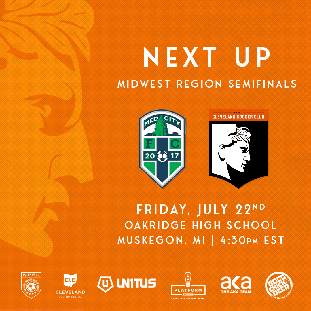 SoccerCLE's tweet image. Next up, we travel to Muskegon, Michigan for a meeting with North Conference Champions @MedCityFC this Friday afternoon. #WeAreCLE 

🎟 Ticket Information: app.gopassage.com/users/23361590…