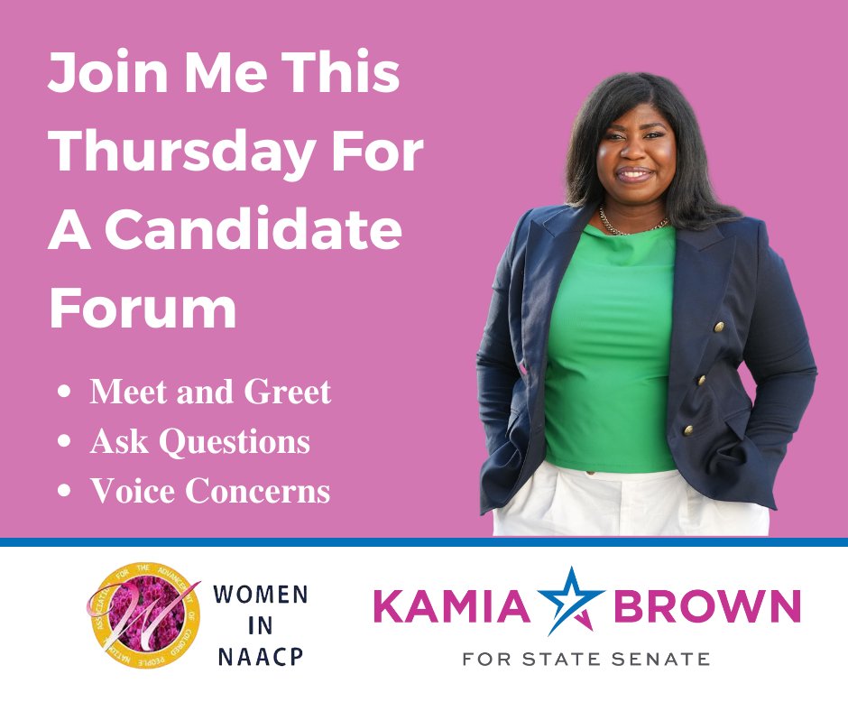 Join me this Thursday for a candidates forum! This event is free and open to the public. Simply click the link to register and I'll see you there!

bit.ly/3IPoiaY

#KamiaforSenate #candidateforum #tangelopark