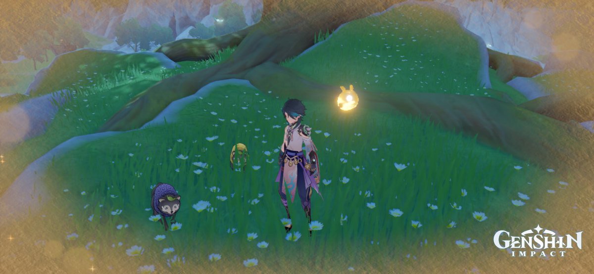 nhib_gaming's tweet photo. Any time there are creatures in the event, I just want to take a picture of Xiao with them. https://t.co/oyQaUVYY4J