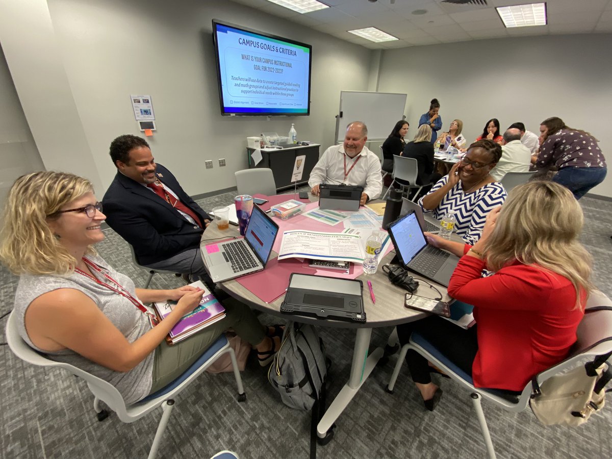 HumbleISD_KMS's tweet photo. KMS Admin &amp; Instructional Coaches collaborate using the High Quality Instructional Tool to develop our campus goal with a continuous shared focus on PLC and research based strategies. #KMSCougarPride https://t.co/YDMkVbI1hg