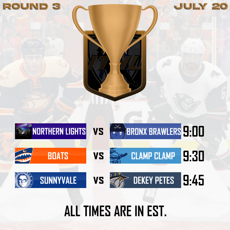 TONIGHT! 🏆

ELITE FINALS 
Northern Lights vs Bronx Brawlers
📺twitch.tv/ItzShieldz

CORE SEMIS
<a href="/BoatsITHL/">Boats ITHL</a> vs Clamp Clamp
📺twitch.tv/dengler97

SWEAT SEMIS
<a href="/SunnyValeITHL/">Sunnyvale ITHL</a> vs <a href="/DekeyPetes/">Dekey Petes</a> 
📺twitch.tv/stricky247