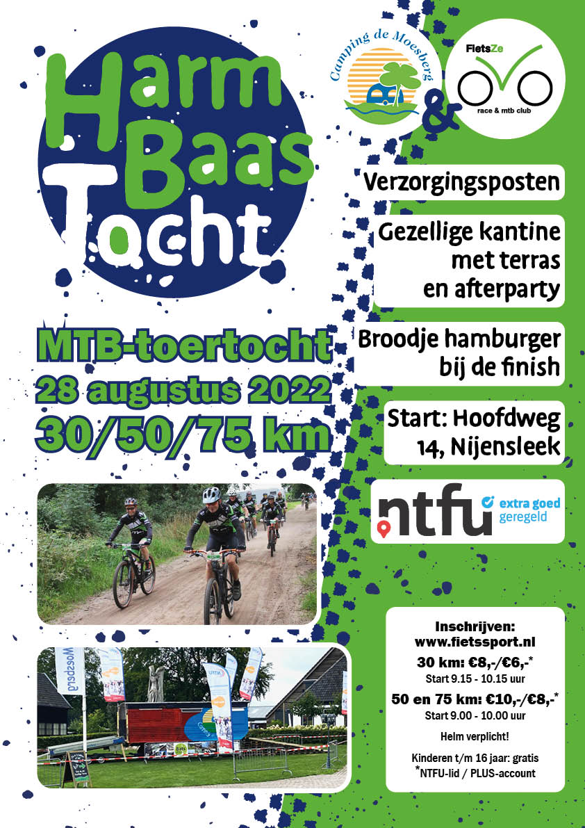 BaasTocht's tweet photo. We gaan weer los! De Harm Baas Tocht op 28 augustus 2022 wordt weer spectaculair dit jaar, met maar liefst 3 verschillende afstanden: 30, 50 en 75km. Schrijf je nu alvast online in!
https://t.co/Z6cFExj9vq
#harmbaastocht #HBT2022 #mtbfun https://t.co/khwm2swgWh