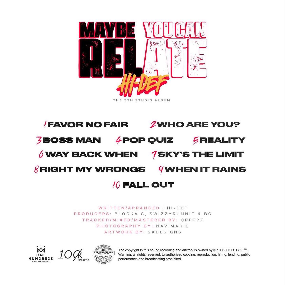 Official tracklist for my new album! 
‘MAYBE YOU CAN RELATE’ 7/22 💿

#Newalbumalert #mycr