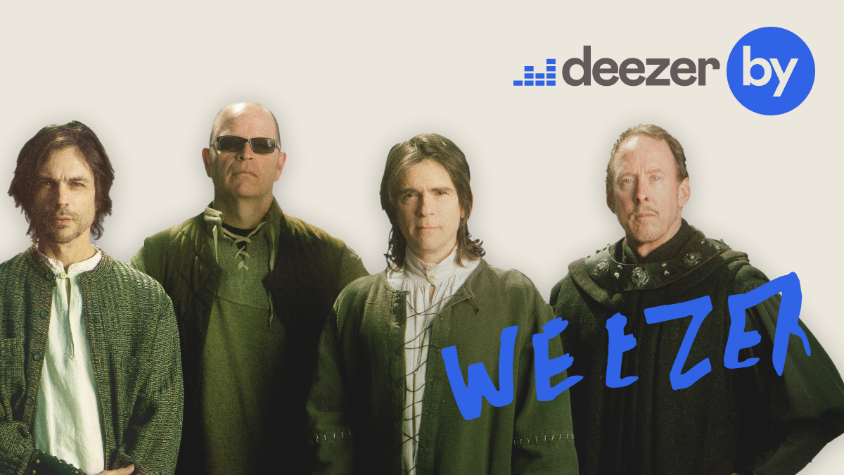 Weezer's tweet photo. Celebrating SZNZ: Summer with our own channel on @Deezer. 🎶 Turn up Deezer by Weezer --> https://t.co/KvIcnuuZjm https://t.co/pGzweQ4ic4