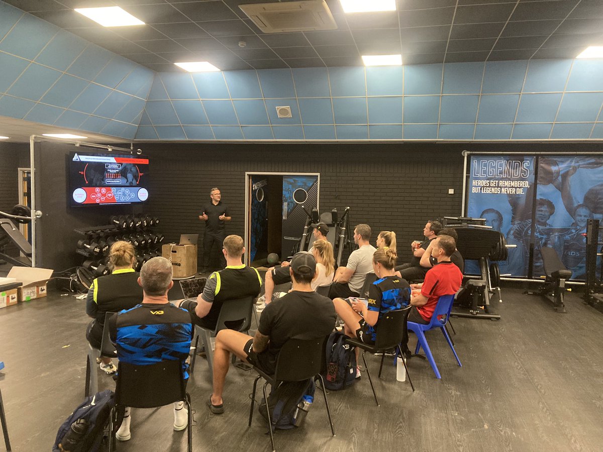 PhysioCardiff's tweet photo. Pleasure to welcome @benashworth to @Cardiff_Rugby for part 2 of our Summer CPD Series. Great to have staff members of all 4 regions, WRU and wider sports medicine community in attendance for the @AthleteShoulder workshop. #sports #medicine #forceplatform #forcebar https://t.co/rvMaHYfMa4