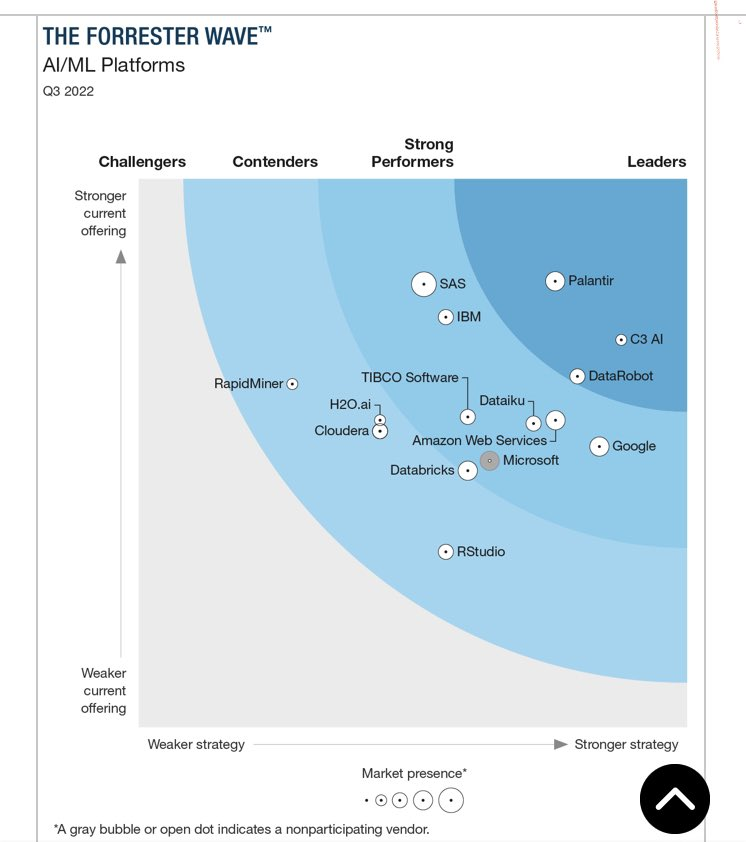 These analyst takes on AI/ML platforms are just completely baffling. The points and companies look almost picked at random.