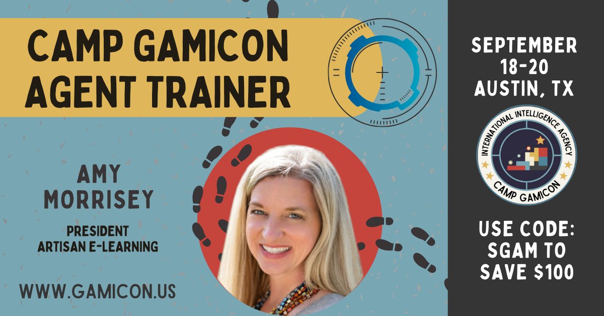 ArtisanElrng's tweet photo. Learn from "Agent Trainer" @amymorrisey on Monday, September 19th from 9:00 -10:15 AM in her Agent Training Breakout Session: "Cracking the Code on Business Objectives." 

Register for #CampGamiCon and save $100 with code SGAM: https://t.co/X3qvGmtta5 https://t.co/FcoFPa6eNg https://t.co/RFqi7PogPb