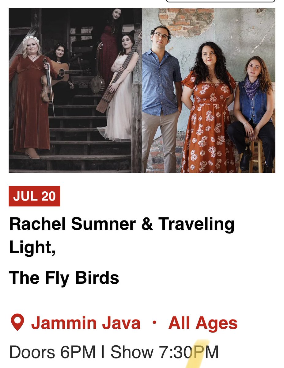 rtsumner's tweet image. hey DC/north VA pals! We are here for a night with The Fly Birds at @jamminjava! We hit it at 7:30pm! Get your tix!
bit.ly/3INS401