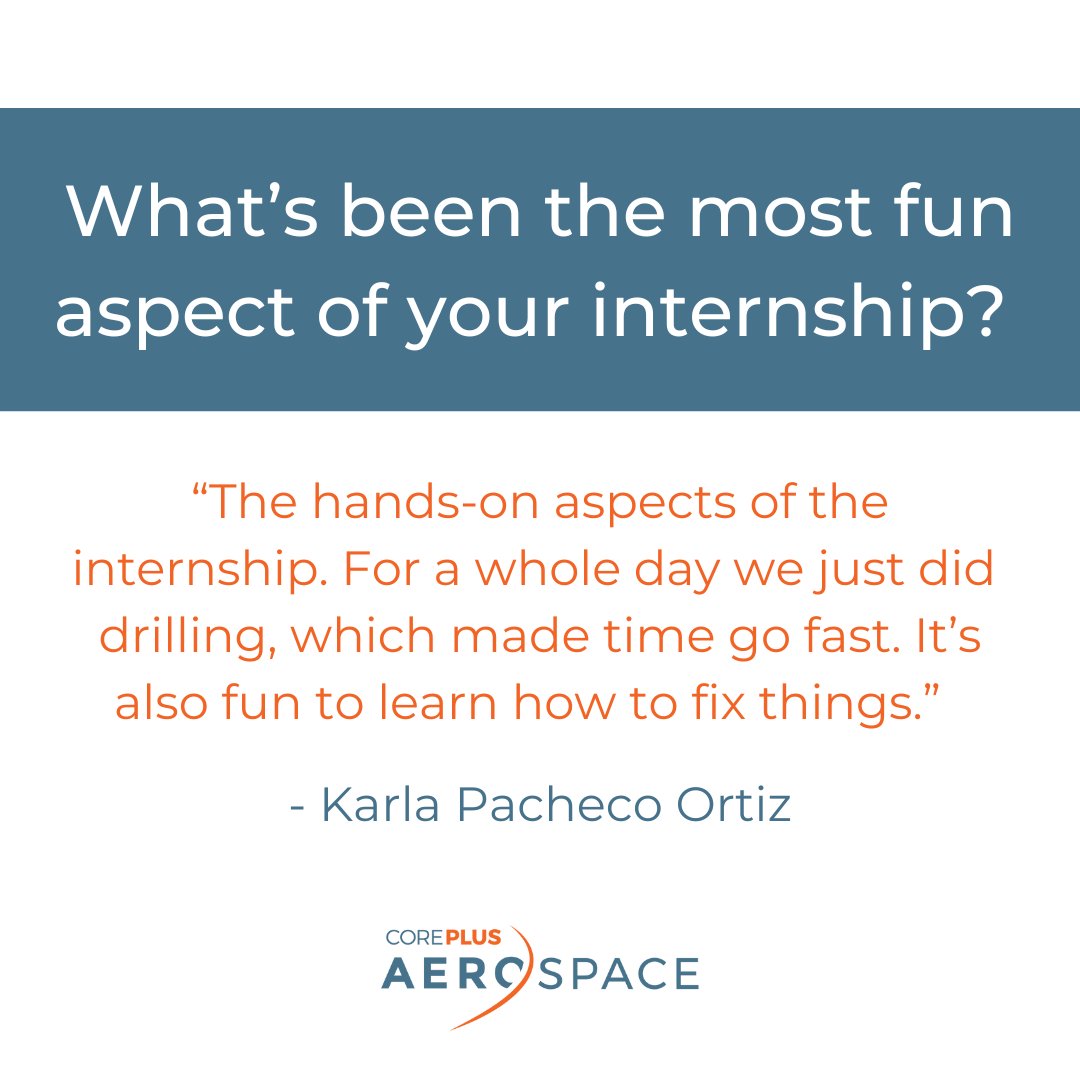 coreplusaero's tweet photo. Meet Karla, a 2022 Core Plus Aerospace summer intern and a rising senior at Monroe High School in @MonroeWAschools
#CorePlusIntern https://t.co/CiLvcffAi0