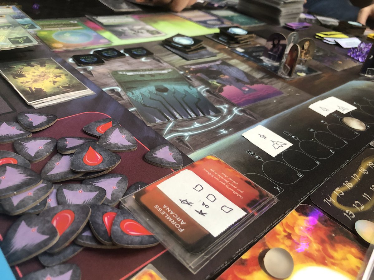 FamiliarGames's tweet photo. We had some awesome play testing sessions at Southern Fried Gaming Expo! Thanks to everyone who played! #gamedesign #Mageling #boardgames #SFGE2022 https://t.co/mC0QDSir4j