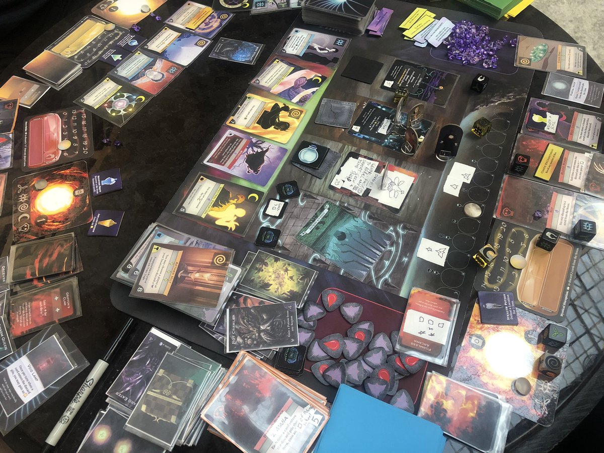 FamiliarGames's tweet photo. We had some awesome play testing sessions at Southern Fried Gaming Expo! Thanks to everyone who played! #gamedesign #Mageling #boardgames #SFGE2022 https://t.co/mC0QDSir4j