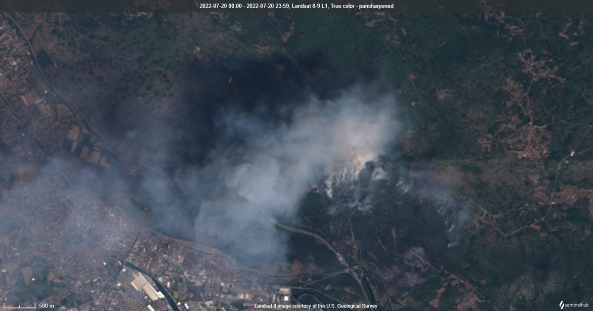 WED_explorer's tweet image. Satellite image show forest #fire in Mirenski Grad, Nova Gorica, #Slovenia 🇸🇮🔥

Image from 🛰@CopernicusEU
Processed in 🛰@sentinel_hub
#Sentinel2 #Sentinel3 #Landsat8