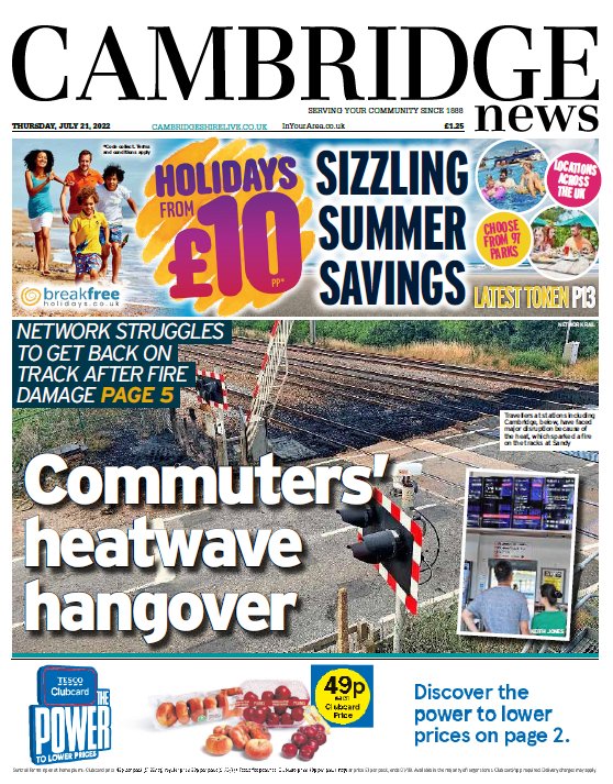 Thursday's Cambridge News #TomorrowsPapersToday