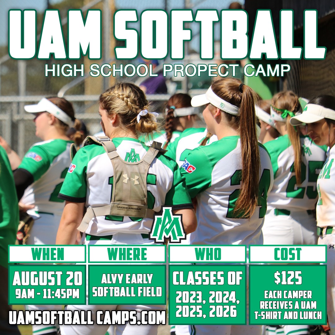 Lunch break till 12:45, afternoon competitions from 1:00-2:45 depending on numbers/heat! :-)

uamsoftballcamps.com