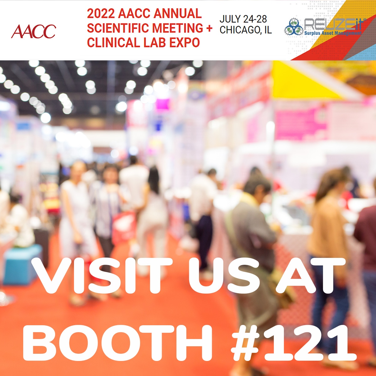 REUZEit's tweet photo. Come visit us at the AACC trade show in Chicago! We will be in booth #121 and we are excited to share with you the benefits of our CE-SAM platform.
#REUZEit #CircularEconomy #labequipment #pharmaceuticalequipment #UsedLabEquipment #REUZEitRevolution #AACC2022 #AACCchicago https://t.co/dRGdgakaIa