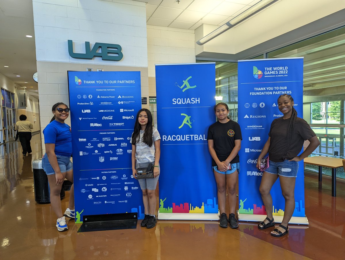 Welcome to the World Games! Four of our MetroSquash students attended the 2022 World Games in Birmingham, AL to watch a variety of global sports, including squash.

We can't thank Squash and Education Alliance and World Squash Federation enough for inviting us along!