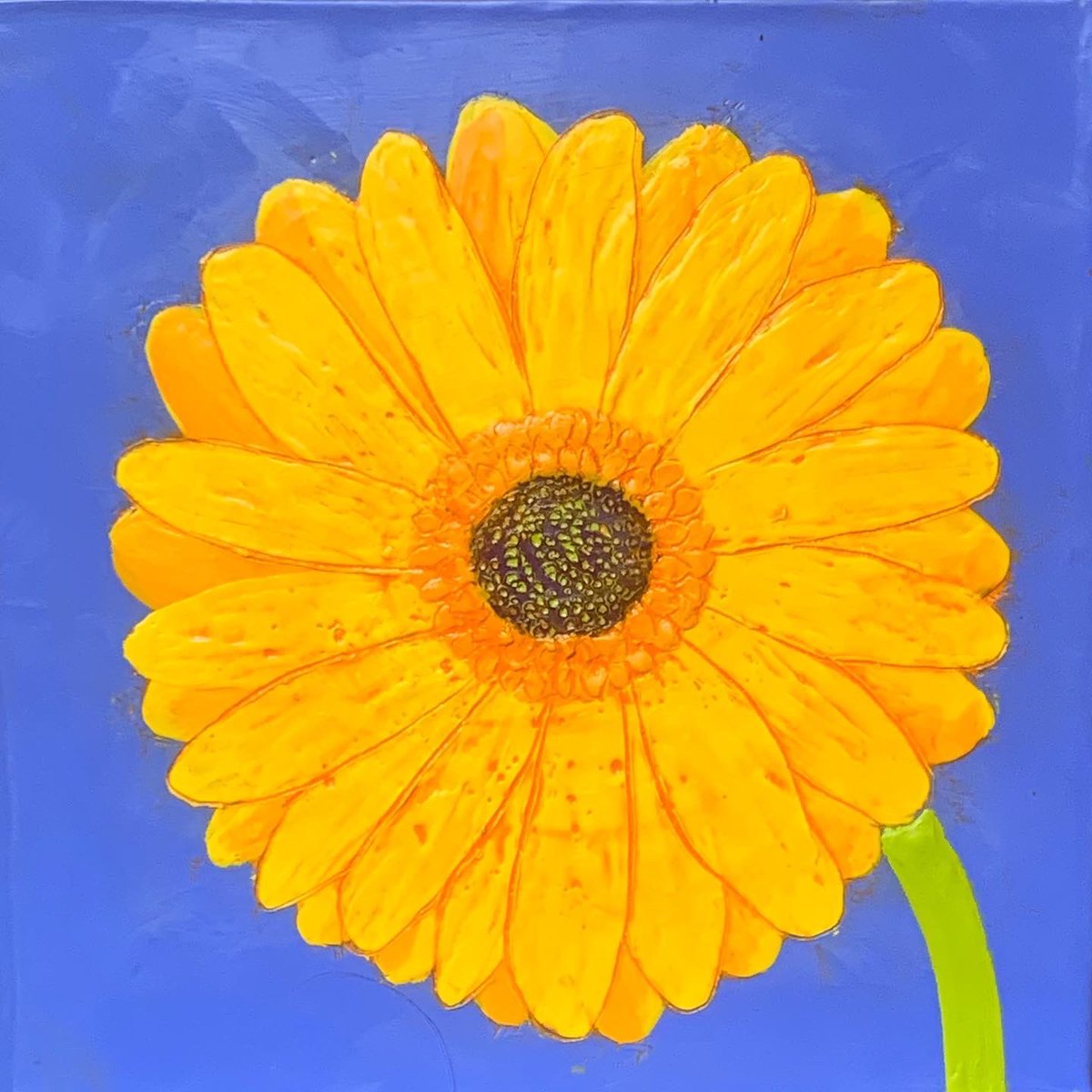MarciaCrumley's tweet photo. Golden Daisy, 8β x 8,β encaustics on panel. Available. #encaustics #encausticflowers #daisy https://t.co/tE9lBJlz8I