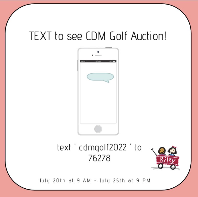 Golf outing online auction open until July 25th, at 9 PM.
