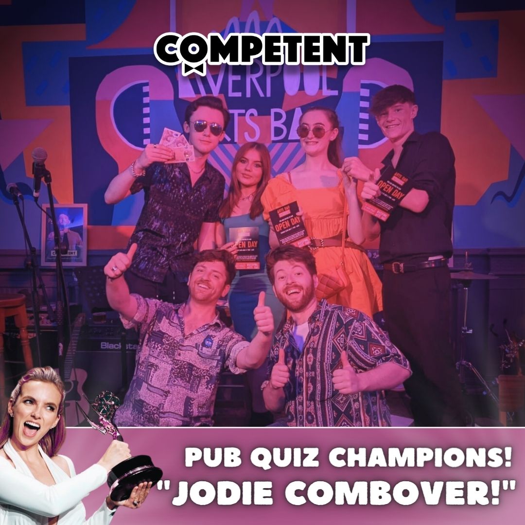 Introducing this weeks Competent Pub Quiz Champions: JODIE COMB-OVER. Although Jodie herself couldn't be there, due to what, we can only assume, was a combover related incident, the team fought valiantly in her honour, and took home a £53 jackpot prize!