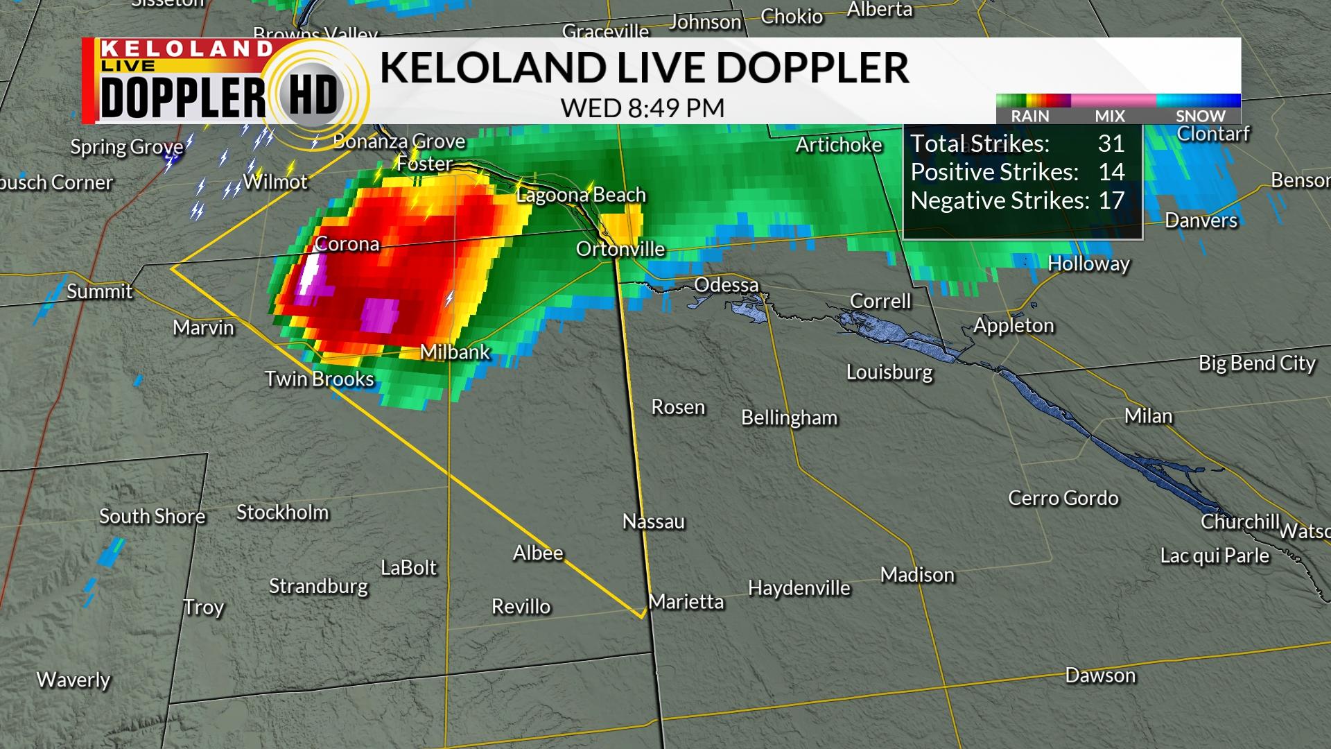 KELOLAND Weather on Twitter "Strong to severe storm entering Milbank