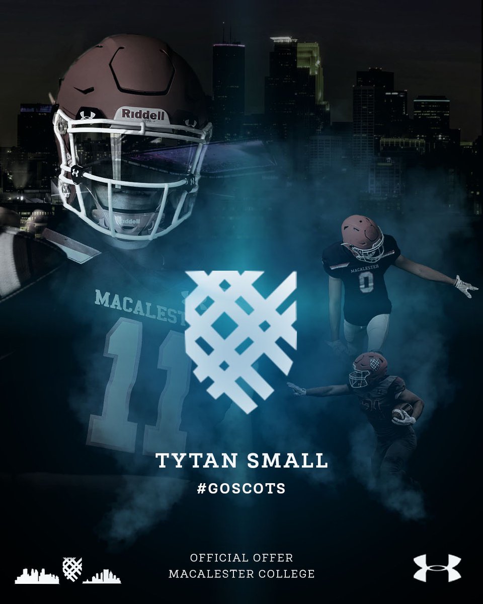 Tytan Small (@smalltytan) on Twitter photo After a great camp and phone call I am excited and blessed to receive an offer from Macalaster! Big thanks to @CoachMullenbach and <a href="/Phil_Nicolaides/">Phil Nicolaides</a>, as well as the rest of the staff for your time! #GoScots After a great camp and phone call I am excited and blessed to receive an offer from Macalaster! Big thanks to @CoachMullenbach and <a href="/Phil_Nicolaides/">Phil Nicolaides</a>, as well as the rest of the staff for your time! #GoScots
