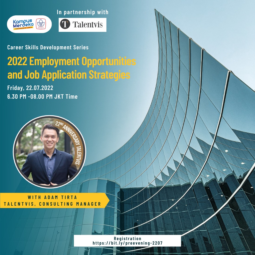 📣2022 Employment Opportunities and Job Application Strategies by Adam Tirta📣

To know more about Talentvis, please visit our website talentvis.com

#Talentvis #EmployementOpportunities #JobApplicationStrategies