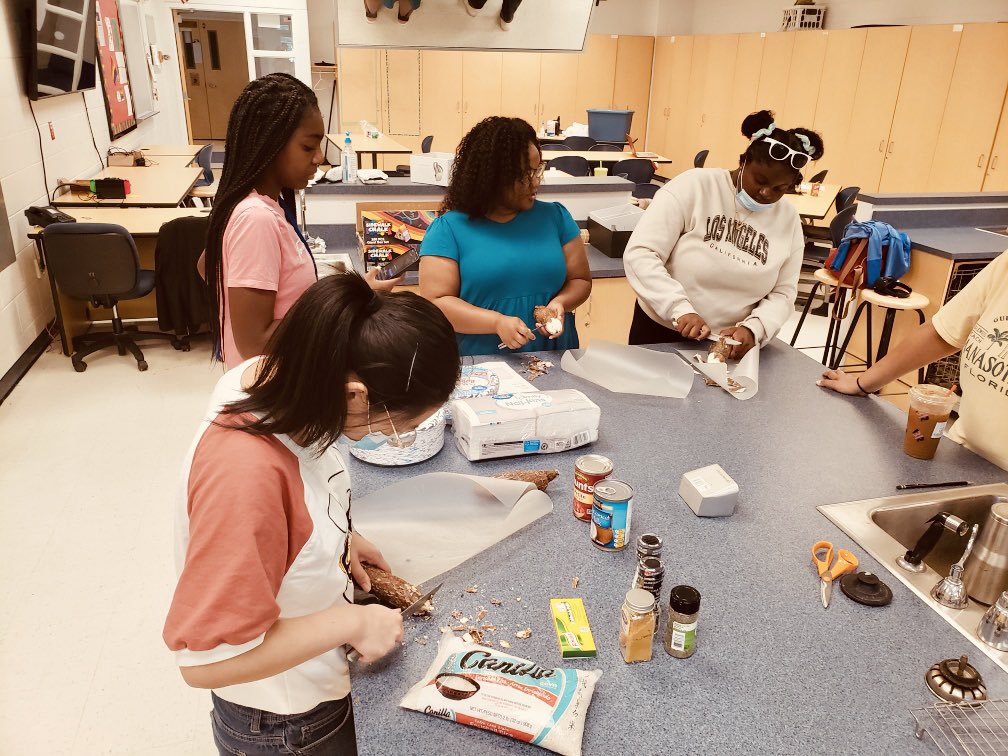 Today our Summer Academy students were peeling and cutting cassava to make fufu, an African dish! The recipes were picked by students, who had to research and write a persuasive paragraph.