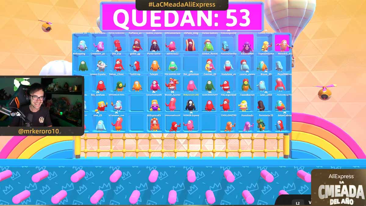 mkdirecto's tweet photo. Los community managers de más de 50 marcas se han enfrentado en el videojuego 'Fall Guys' en #LaCMeadaAliExpress, que ha logrado hacerse viral 🙌
¡Enhorabuena a @grefusa, @Lowi_es y @airhopping por las victorias! 🎉
https://t.co/HJBWog0yk5 https://t.co/b5Yh17Q9J9