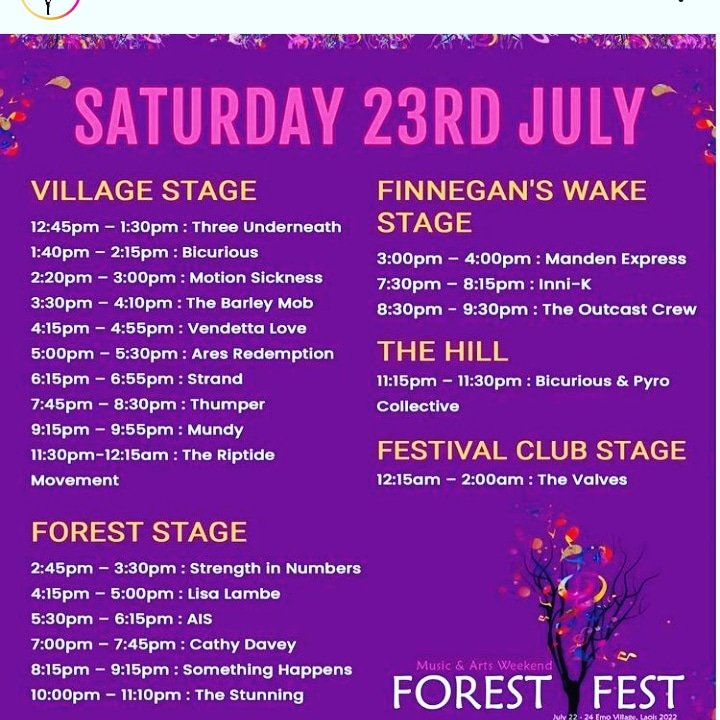 Saturday we play The Village Stage @forest_fest at 5 o clock and Forests Edge at 4 on the Sunday in a more chilled set for @portartcollect1