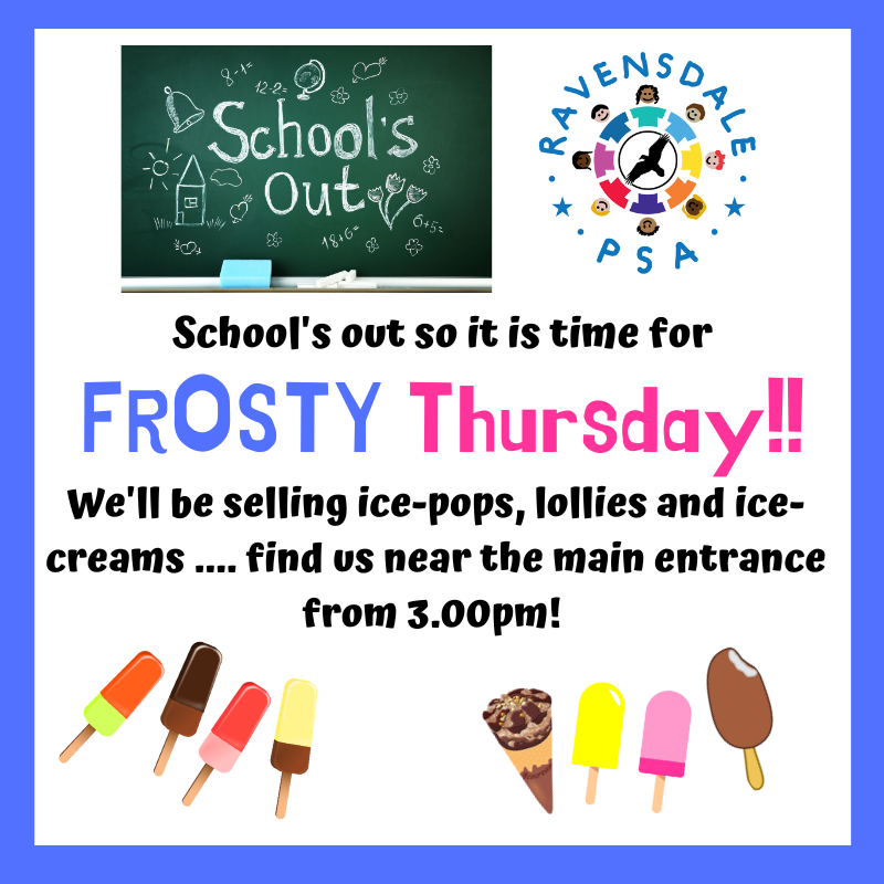 RavensdalePSA's tweet photo. Celebrate the end of term with a Frosty Thursday! 

@ravensdaleps https://t.co/LQlNIukmOW
